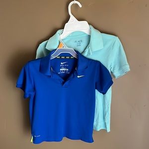 Boys small dry fit Nike and Children’s Place polo shirts
